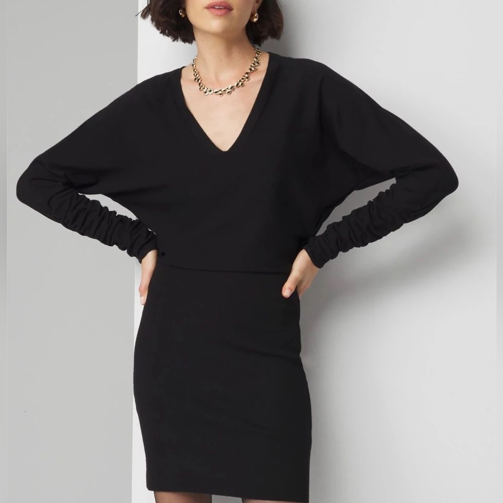 White House Black Market Long Sleeve Dolman Sweater Dress Sz Large